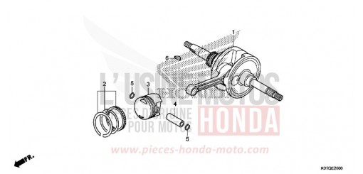 ALBERO MOTORE/PISTONE SH125ADG di 2016